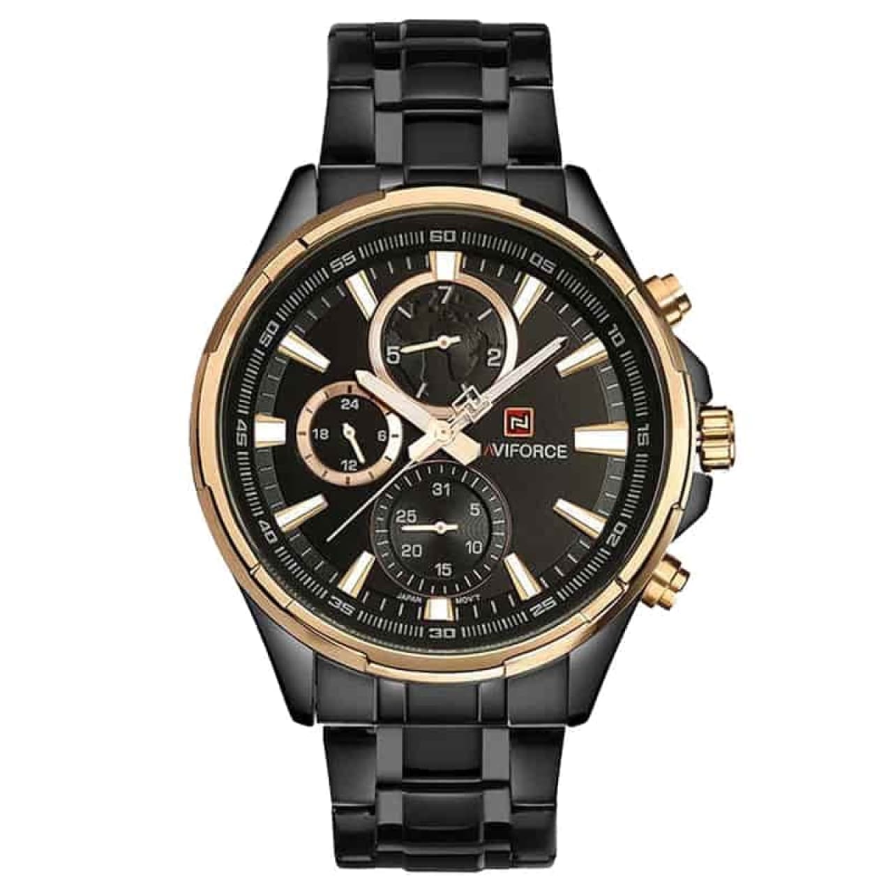 ساعت مچی عقربه‌ای مردانه کوارتز نیوی فورس مدل naviforce nf9089-GP