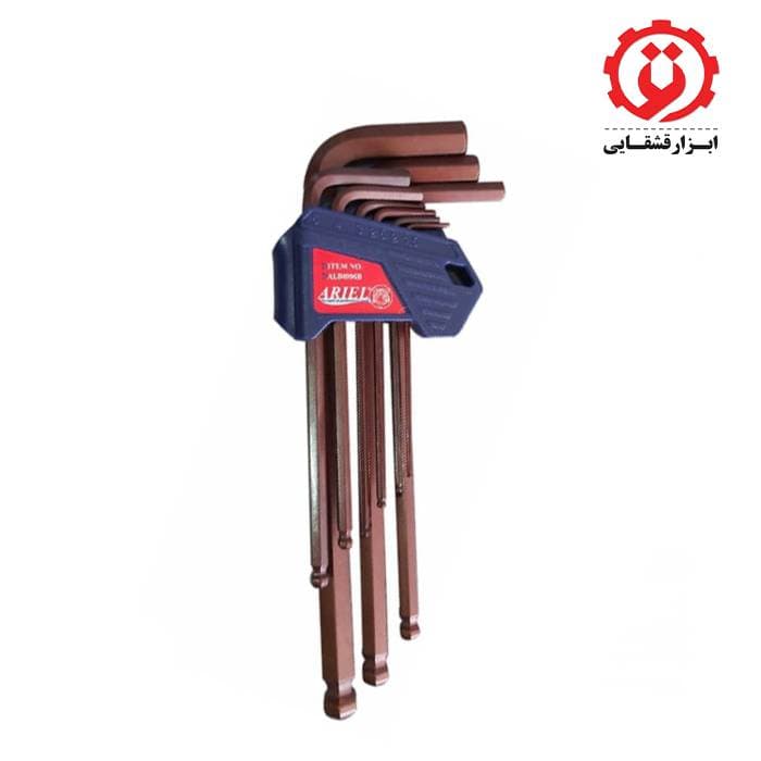 آچار آلن سر گرد کارتی بلند 9 عددی آریل مدل ALB0996B