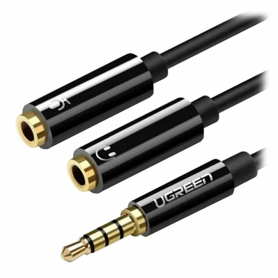 تبدیل 1 به 2 صدا هدست 3.5 میلی متر TRRS ماده یوگرین مدل AV141