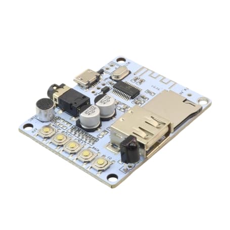 ماژول گیرنده بلوتوث صوتی TEL0108 با قابلیت پخش آهنگ از USB و TF-Card دارای میکروفن و IR Receiver