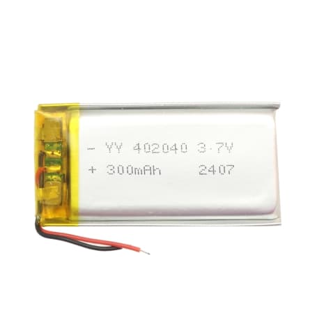 باتری لیتیوم پلیمر 3.7v ظرفیت 300mAh کد 402040