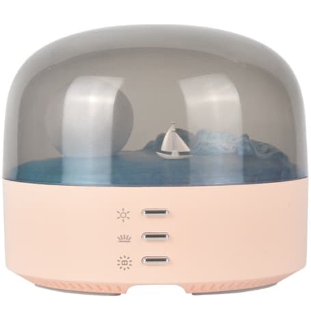 چراغ خواب رومیزی شارژی صورتی با اسپیکر بلوتوثی طرح دریا مدل LJC-212