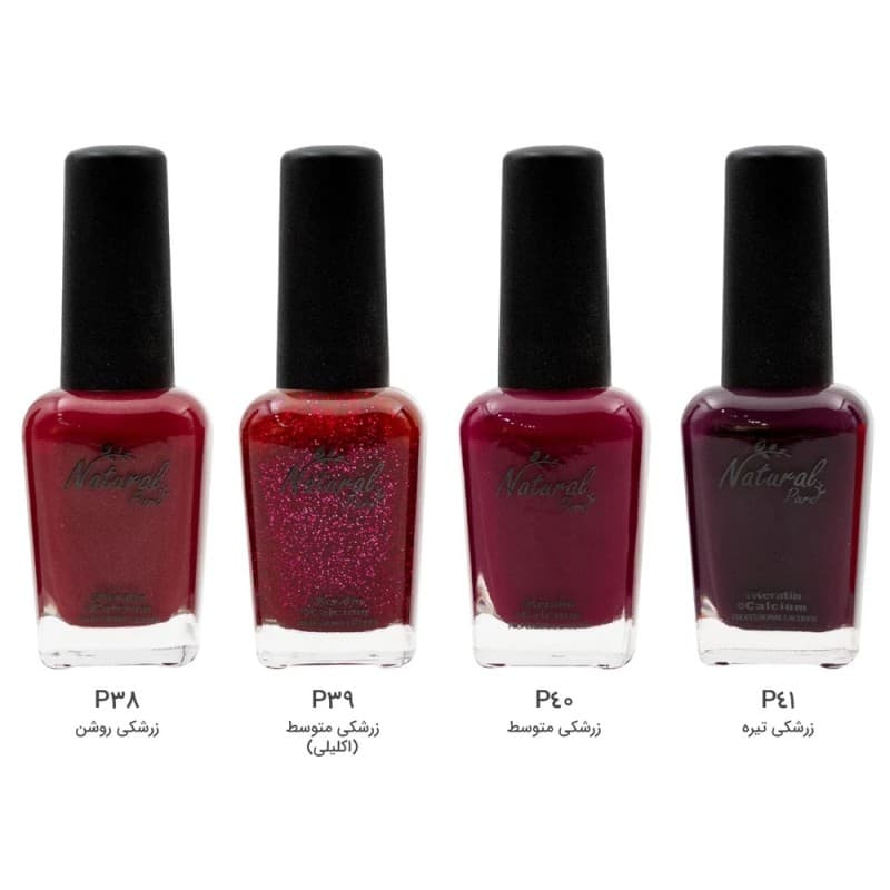 لاک ناخن کد P سری رنگ های زرشکی نچرال پیور
