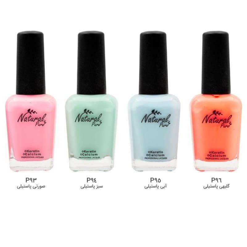 لاک ناخن کد P سری رنگ های پاستیلی نچرال پیور