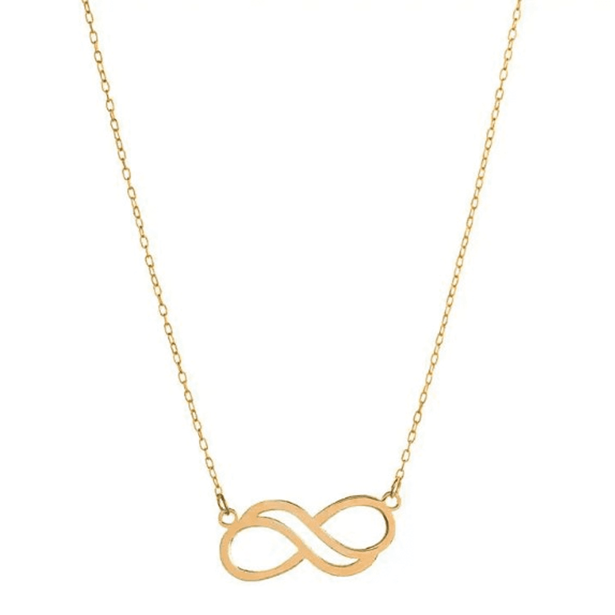 گردنبند طلا زنانه طرح بی نهایت فاصله دار قو طلایی کد N015703