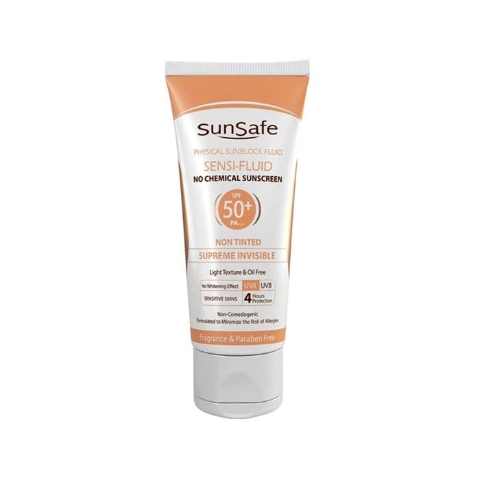 فلوئید ضد آفتاب فیزیکی مناسب پوست حساس SunSafe SPF50