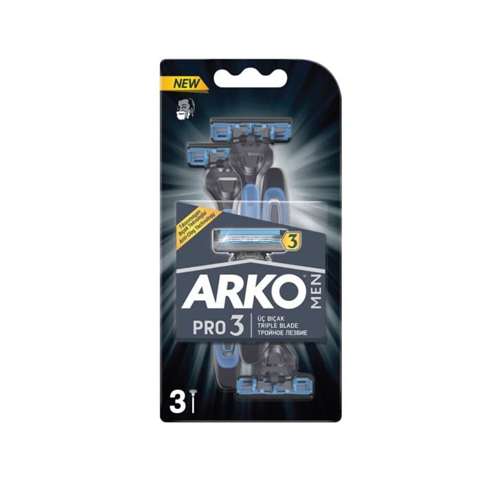 تيغ يکبار مصرف سه لبه صابون دار 3 عددی ARKO