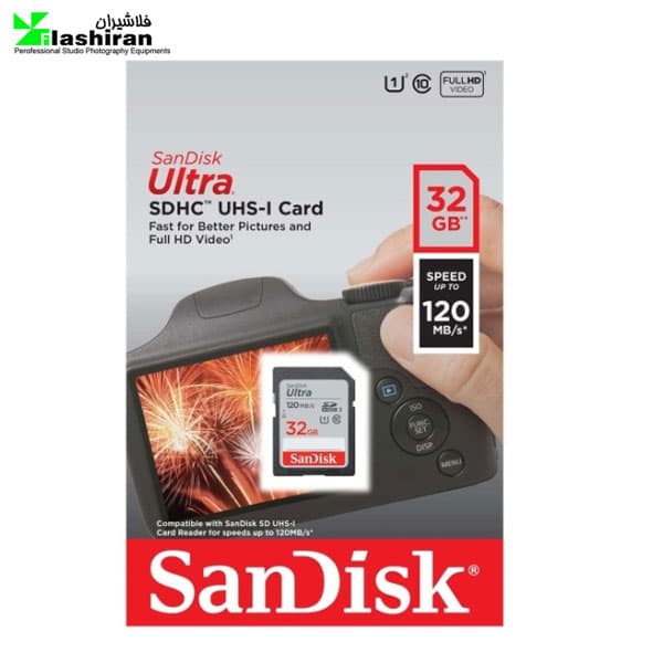 کارت حافظه اس دی سندیسک (SanDisk) ظرفیت ۳۲GB سرعت MB/s 120
