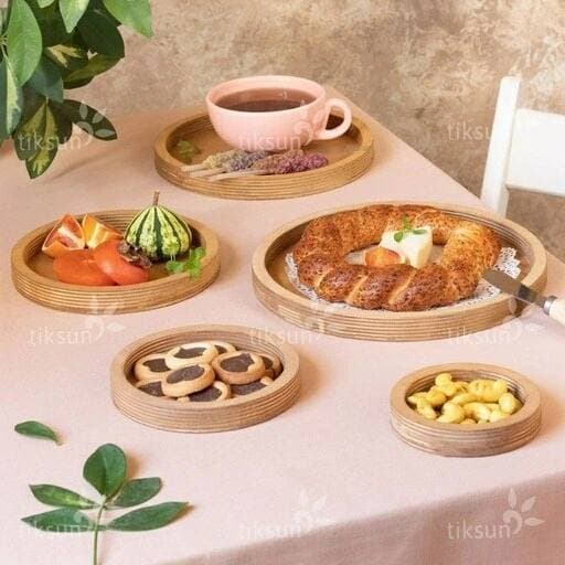 سینی پذیرایی 5 تکه چوبی