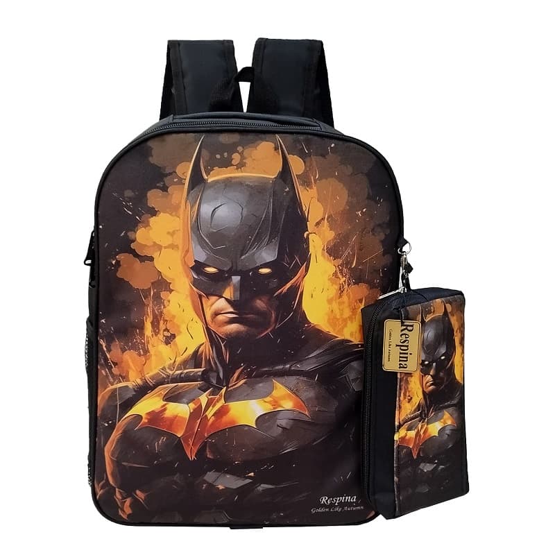 کوله پشتی مدرسه رسپینا مدل بتمن batman به همراه جامدادی