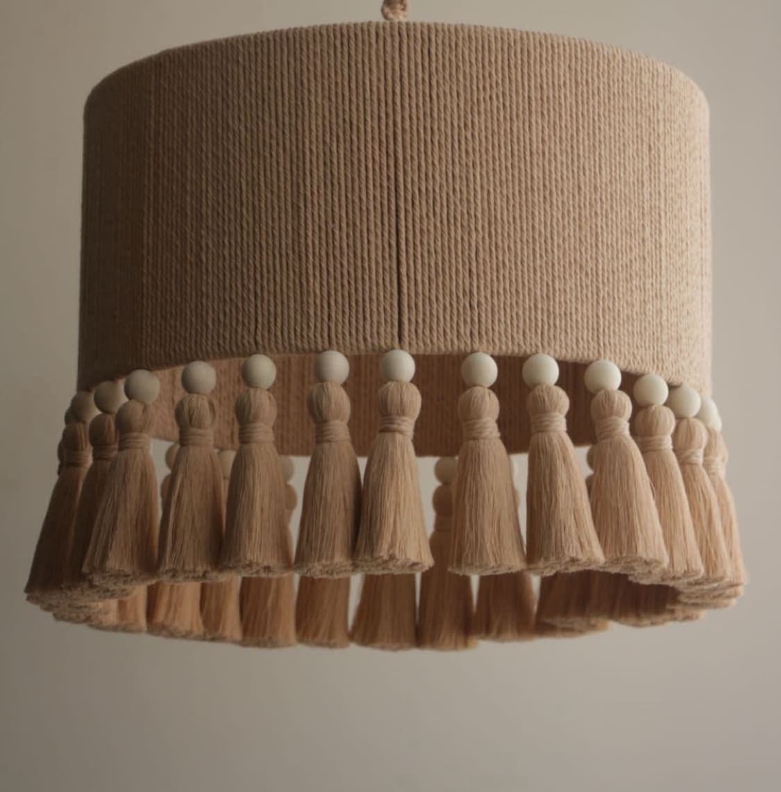 لوستر مکرومه بافی مدل پر منگوله قطر 35