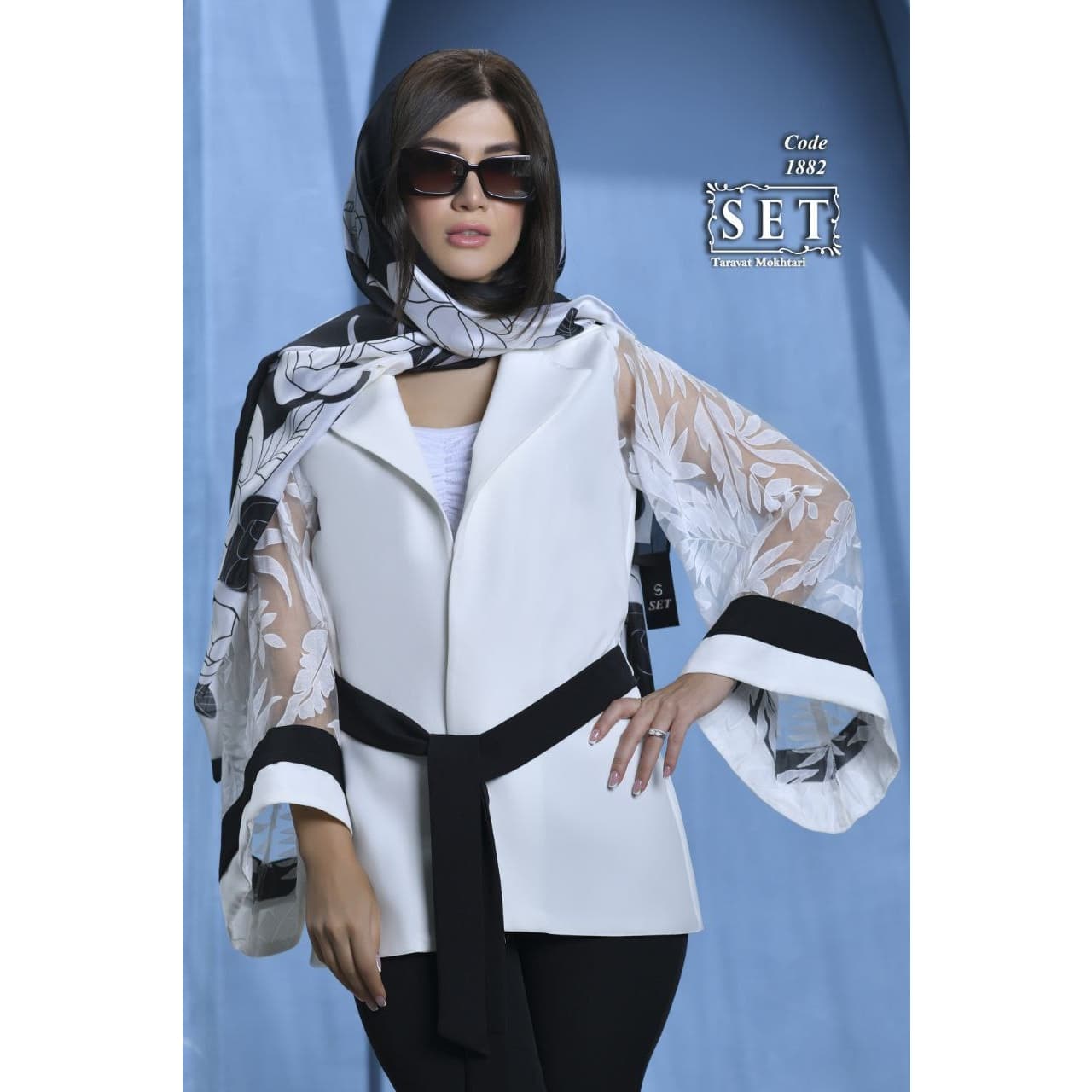کت مزون دوز مدل آزالیا رنگ سفید آف وایت کد 1882 برند SET