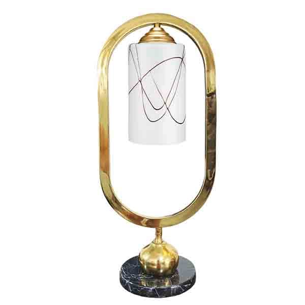 آباژور رومیزی لوتوس لایت مدل ریما سنگی استوانه سفید