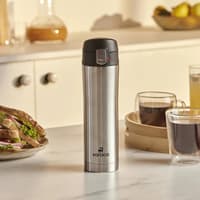 فلاسک دستی استیل کاراجا پلوتون 450 میلی نقره ای