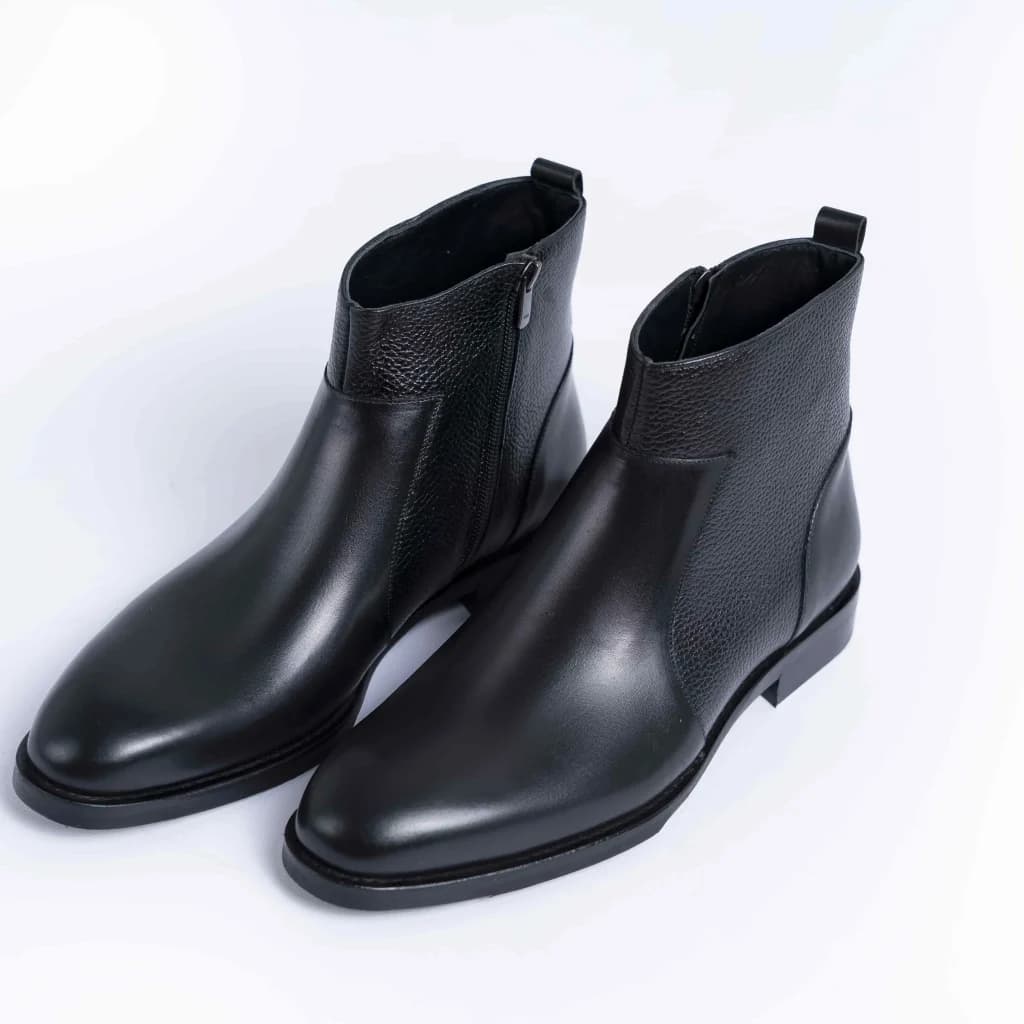 نیم بوت چرم مردانه مشکی 1168082