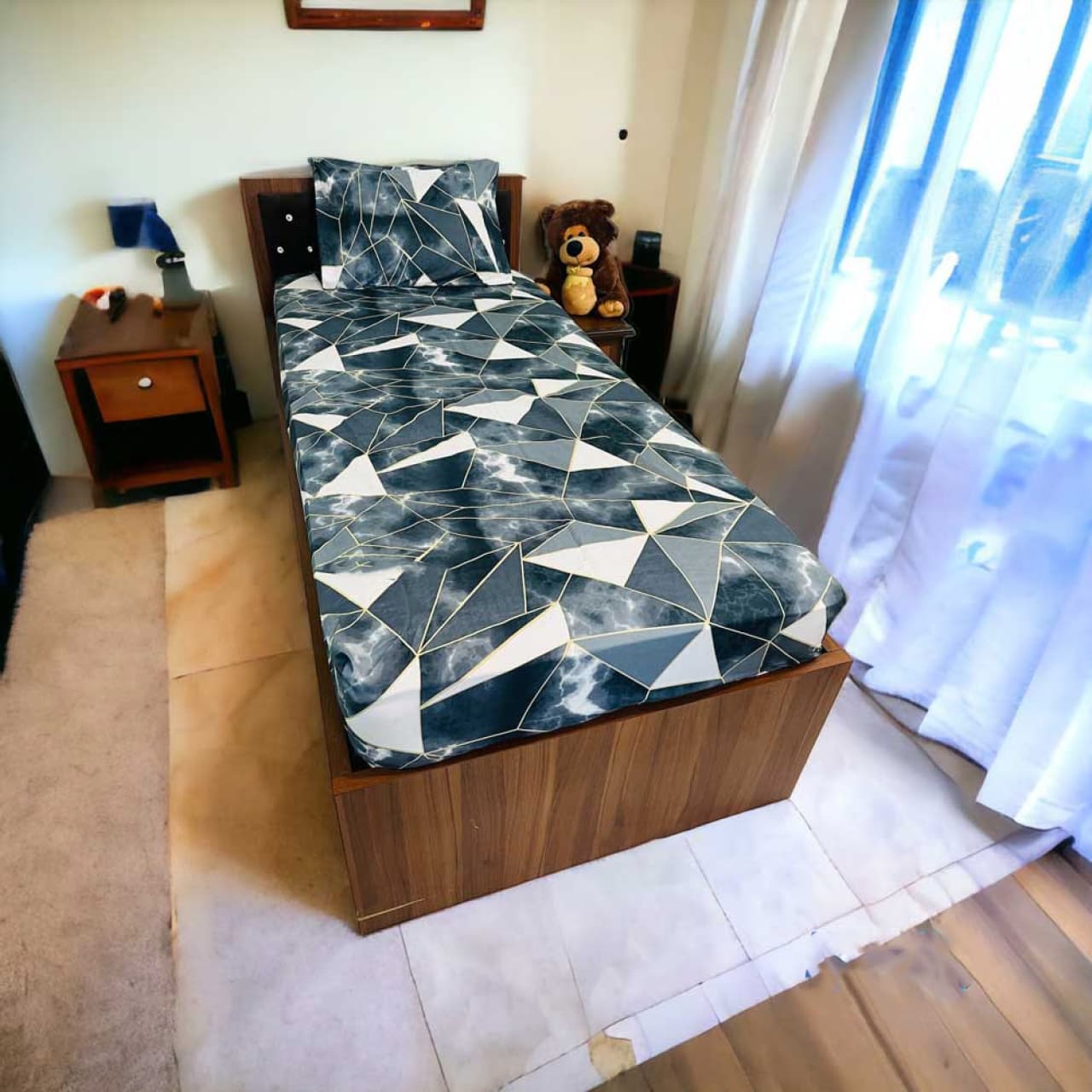 سرویس روتختی مدل کشدار طرح کندو ۱نفره ۲تیکه