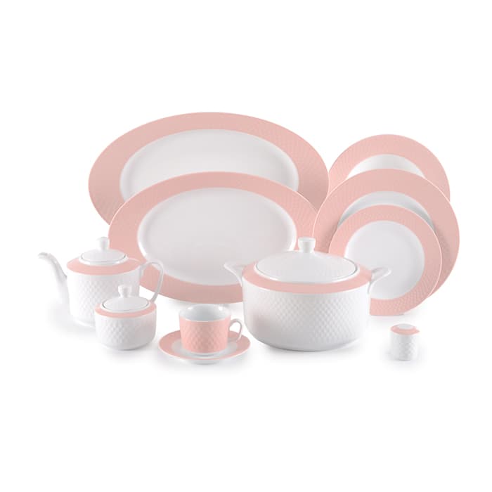 سرویس چینی زرین 12 نفره کامل ماربل رادیانس (102 پارچه)