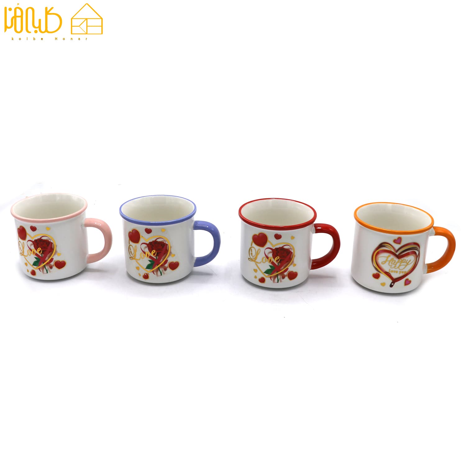 ماگ قلب دسته رنگی