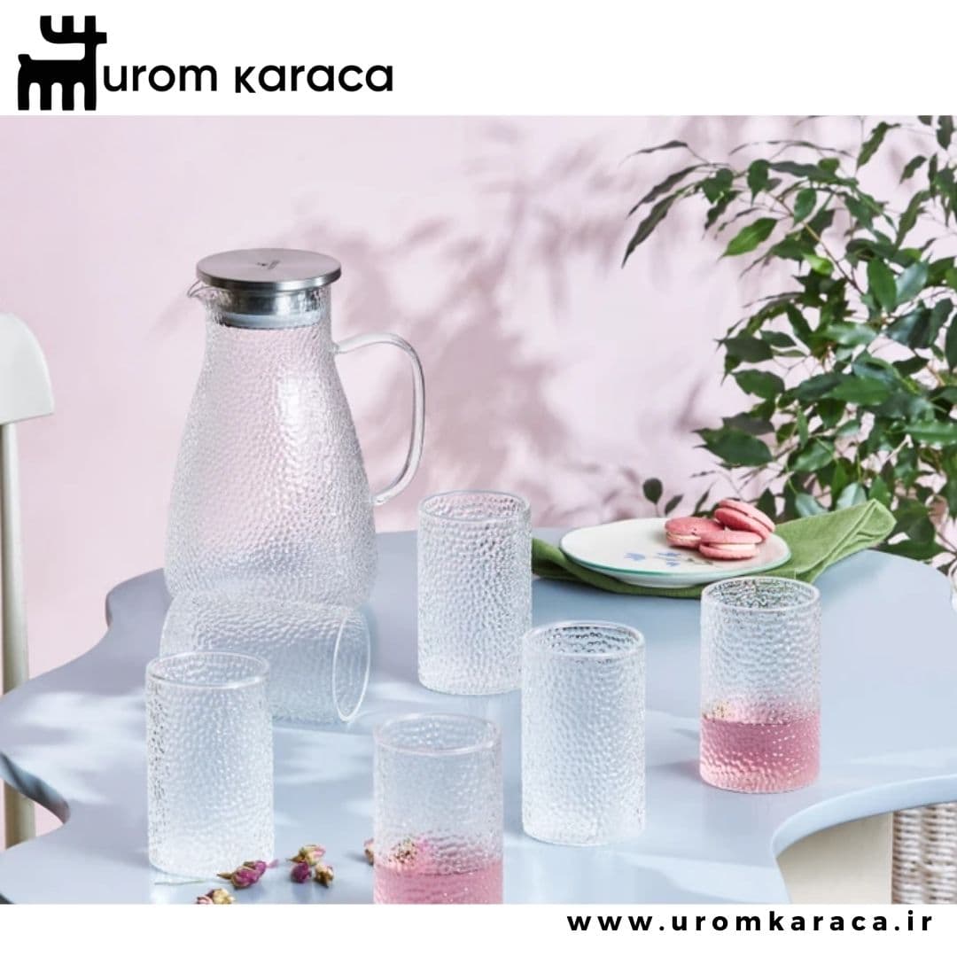 ست لیوان و پارچ ۷ پارچه کاراجا Como نقره ای