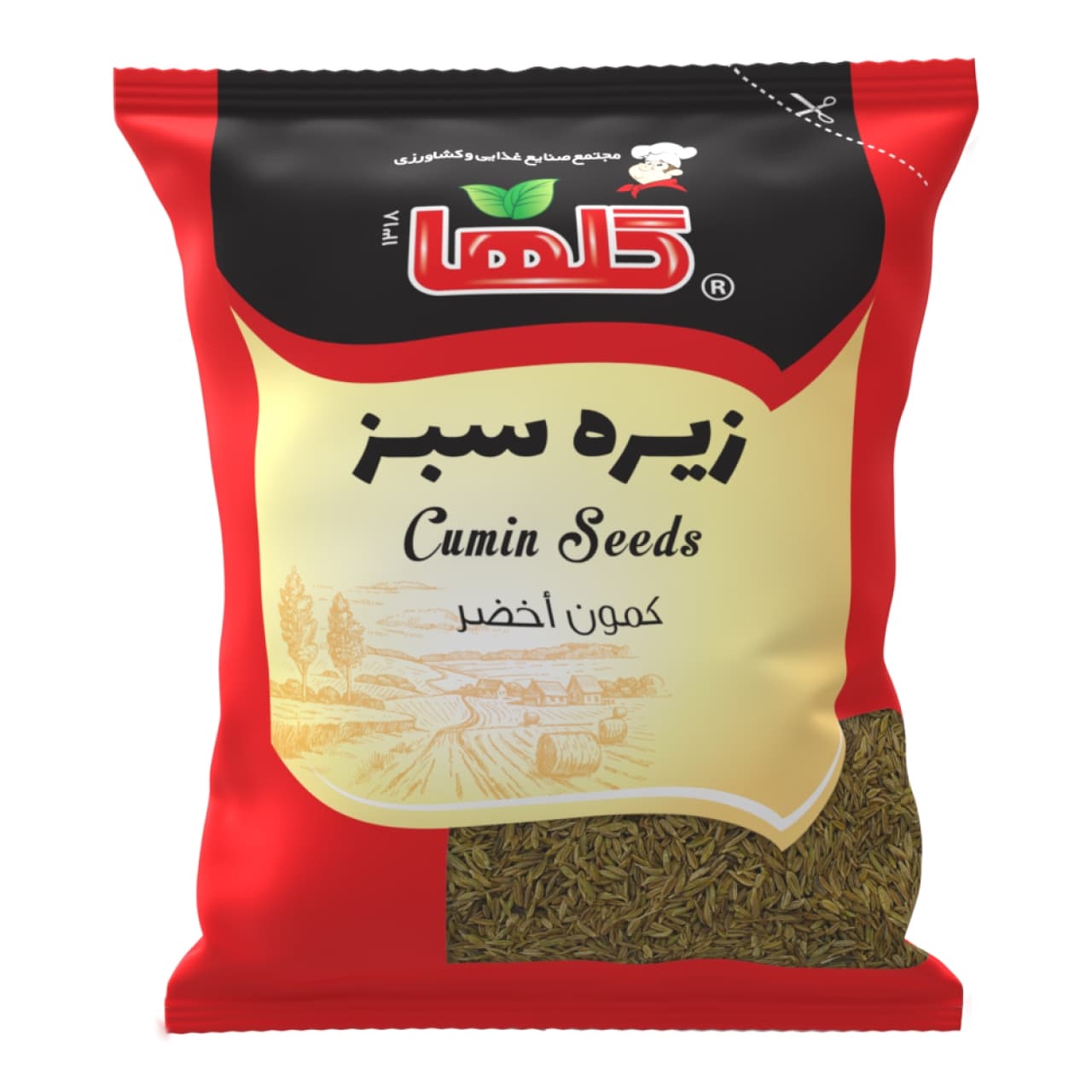 قلم زیره سبز گلها حجم50 گرم – سلفون