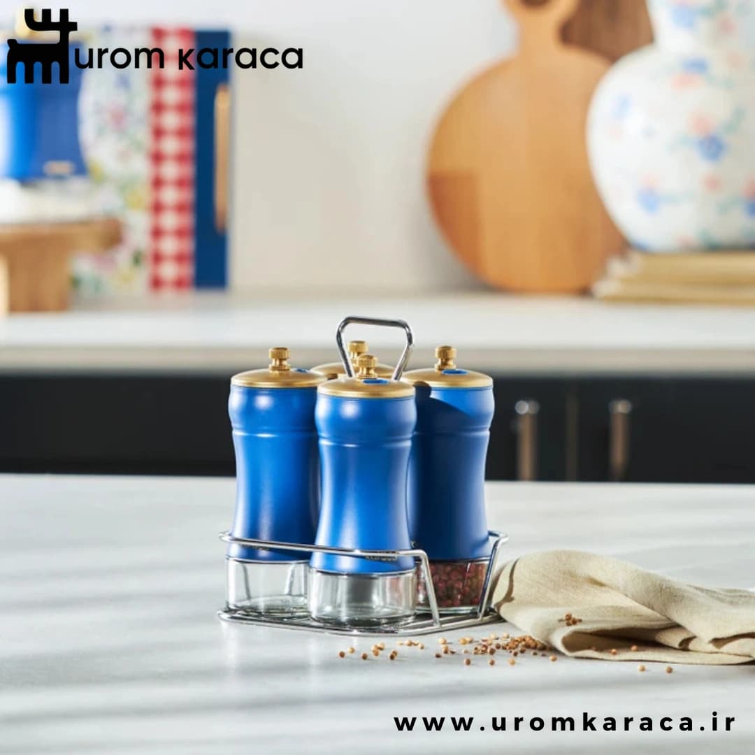 جا ادویه 5 پارچه خطی کاراجا Blue Berry آبی