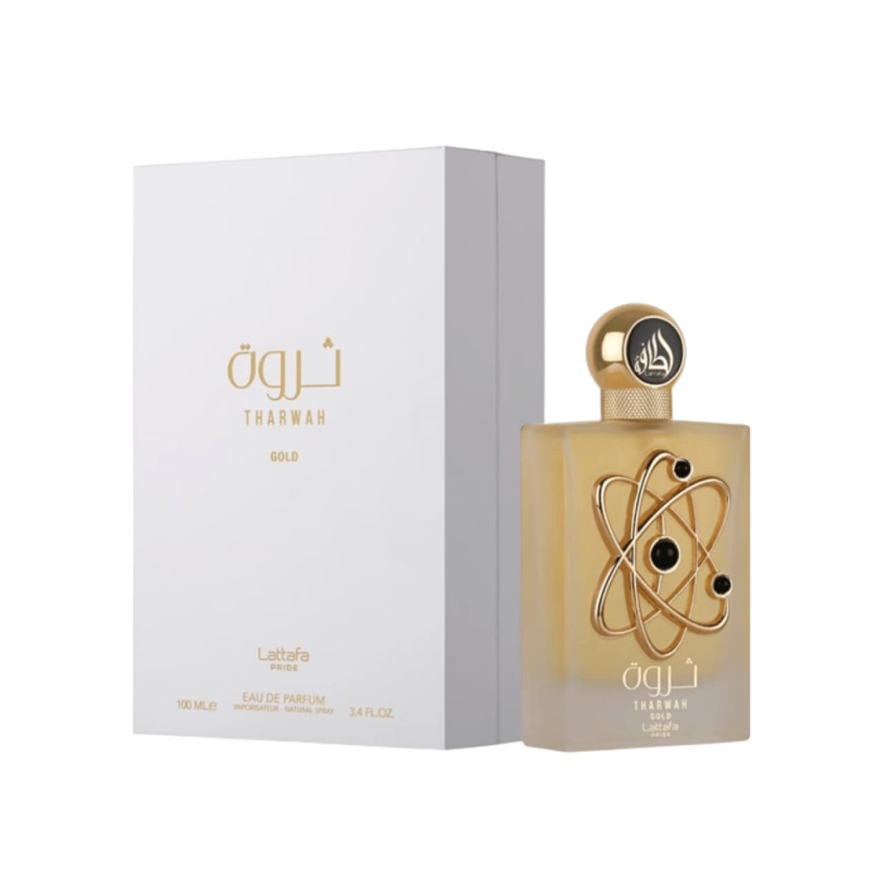 ادکلن زنانه لطافه مدل ثروت گلد طلایی حجم ۱۰۰ میل