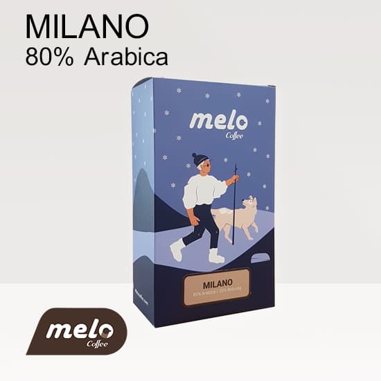 قهوه ملو مدل میلانو 80 درصد عربیکا 20 درصد روبوستا