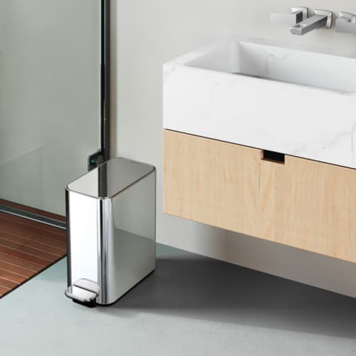 سطل زباله پدالی مستطیل براق ۵ لیتر simplehuman Slim Pedal Bin, 5L