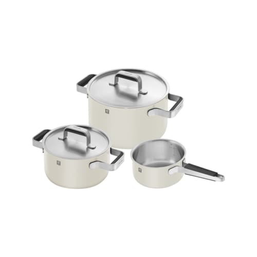 سرویس قابلمه ۳پارچه زولینگ مدل پیور رنگ کرم ZWILLING Pure Cookware, Set of 3 ivory white
