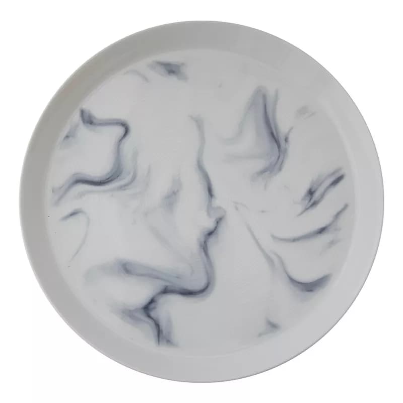 بشقاب تخت چینی زرین فرم اس بلو استون (سایز 33)