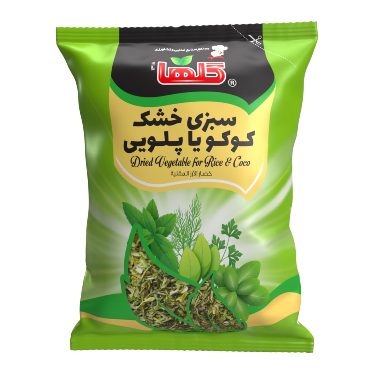 سبزی خشک پلو و کوکو گلها حجم100 گرم – سلفون