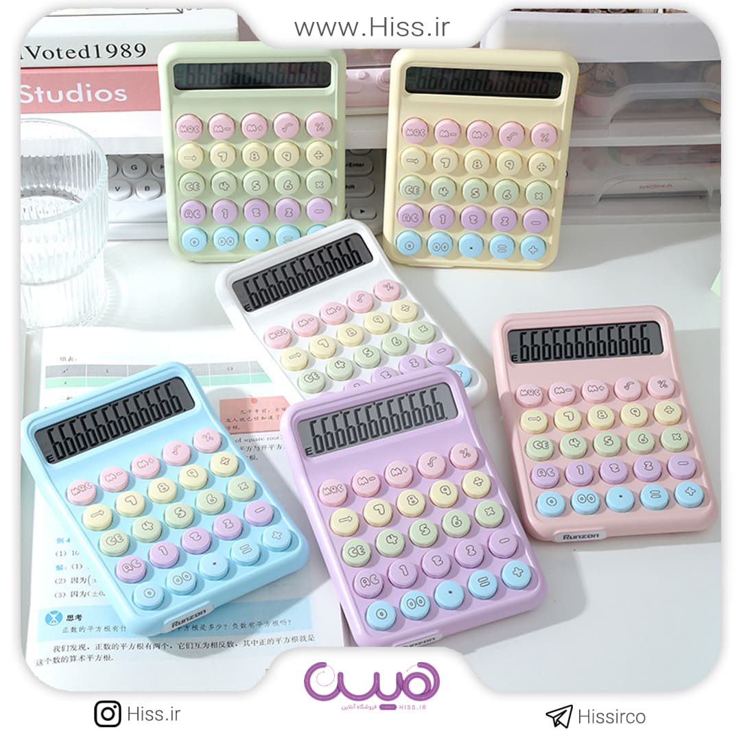 ماشین حساب طرح دکمه رنگی