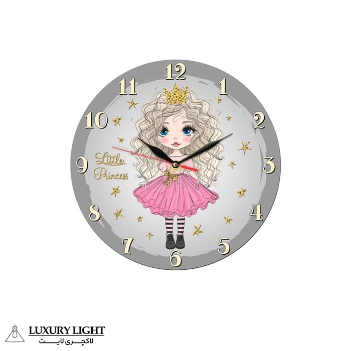 ساعت دیواری کودک طرح دختر مو فرفری