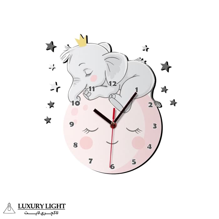 ساعت دیواری کودک باروچین مدل فیل و ماه