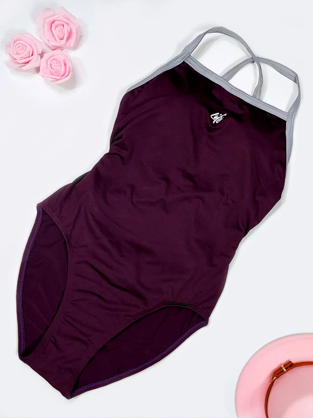 مایو پشت قهرمانی اسلیپ زنانه مناسب برای کلاس آموزش شنا لایف ( Life ) بادمجانی