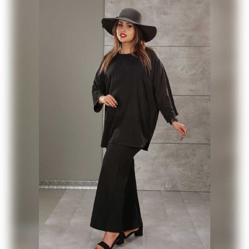 دوتیکه مانتو و شلوار پانچ سایز بزرگ ( پک 4 عددی)