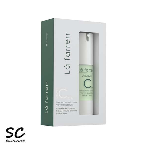 سرم صورت ویتامین سی 20 درصد لافارر La farrerr روشن کننده پوست حجم 30 میلی لیتر