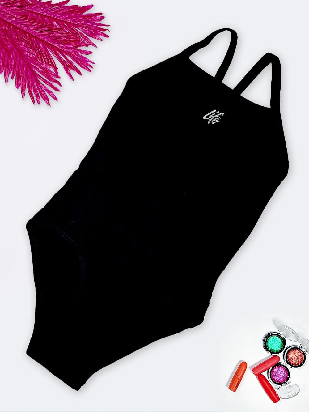 مایو نوجوان و بچه گانه دخترانه مشکی رنگ در مدل اسلیپ پشت قهرمانی لایف ( Life )