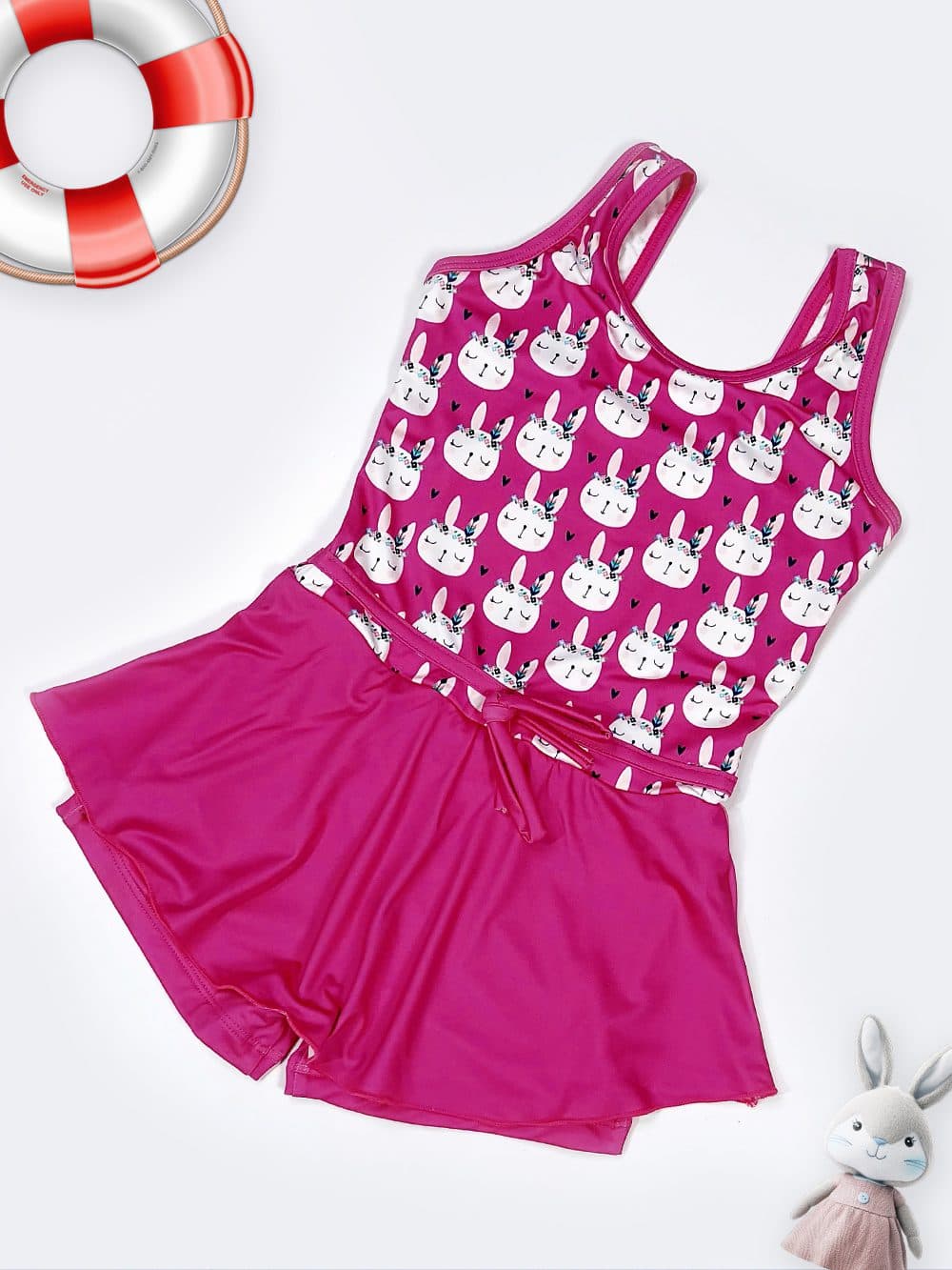 مایو بچگانه و نوجوان دخترانه دامنی نیمه پوشیده برای استخر لایف ( Life ) به رنگ بنفش