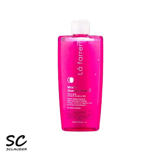 میسلار واتر لافارر La farrerr مدل 2 مناسب پوست خشک و حساس حجم 250 میلی لیتر