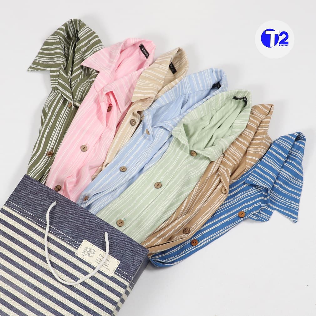 شومیز مانتویی راه راه نخی (2926)