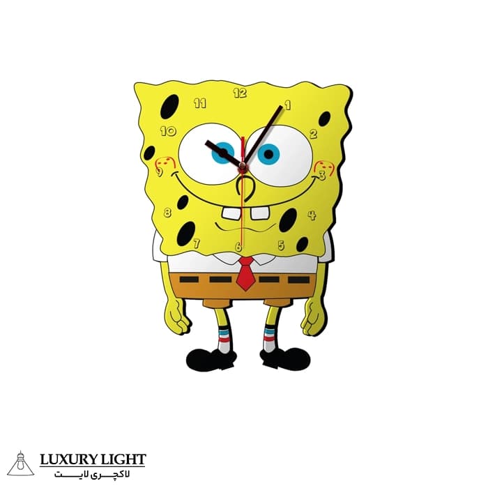 ساعت دیواری کودک باروچین طرح باب اسفنجی