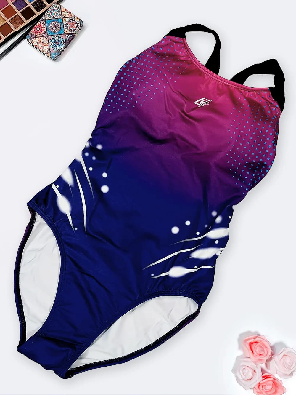 مایو اسلیپ زنانه طرح اسپرت به رنگ صورتی و سرمه ای پشت قهرمانی لایف ( Life )