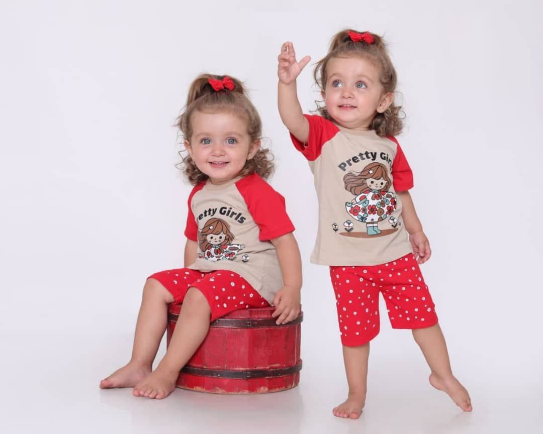 ست تیشرت و شلوارک نخی نوزادی چاپ پرنسس | مناسب ۳ تا ۱۸ ماه | پارچه نرم و لطیف