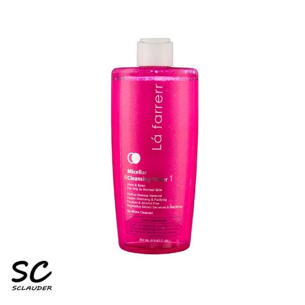 میسلار واتر لافارر La farrerr مدل 1 مناسب پوست چرب و معمولی حجم 250 میلی لیتر