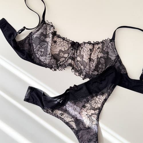 ست دانتل مشکی طوسی 8551