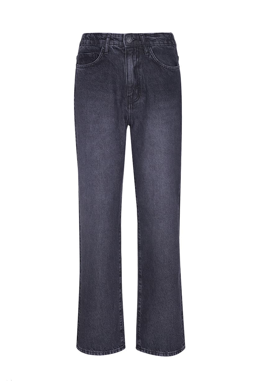 شلوار جین ذغالی زنانه نیم بگ