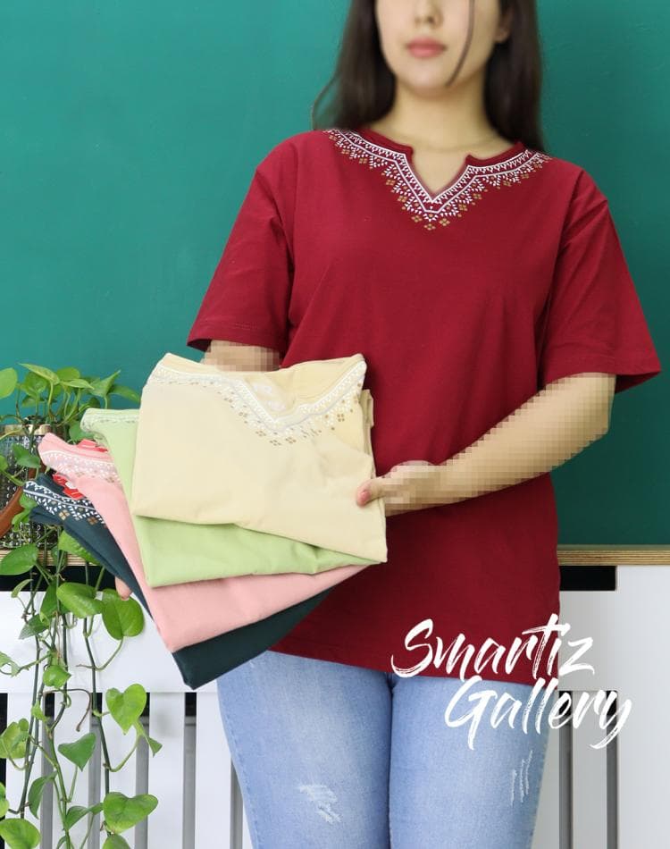 تیشرت یقه کوبایی ترمه