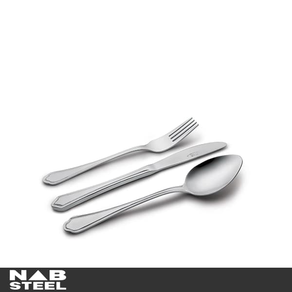 سرویس قاشق و چنگال 12 نفره ناب استیل طرح ونیز استیل براق (57 پارچه)