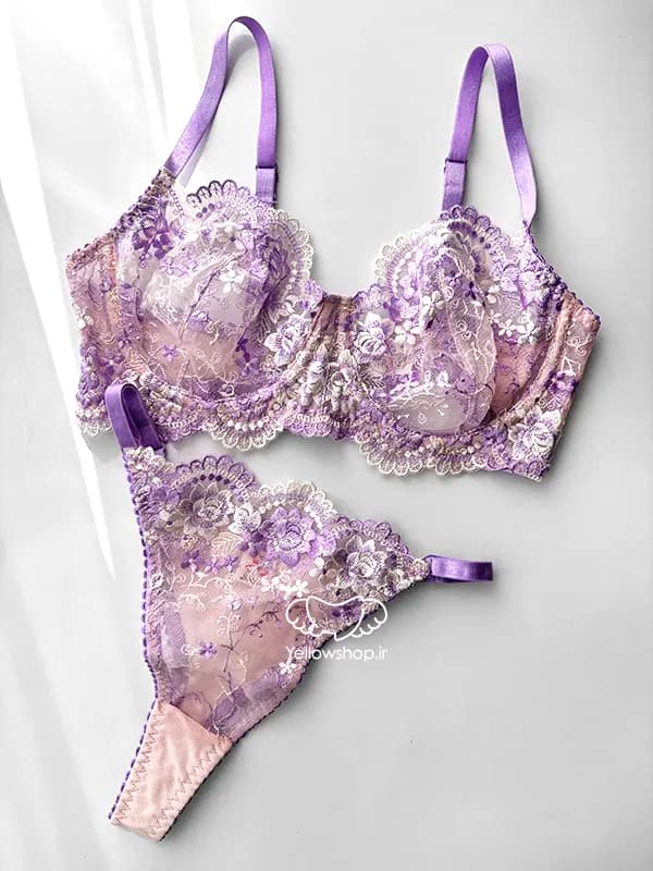 ست گیپوری توری گلبهی یاسی ژینا کد 25179